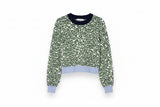 LK Bennett Green Heart-print Crewneck Sweater