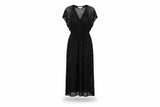 LK Bennett Black Smocked Maxi Dress