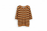 LK Bennett Brown Chevron Top