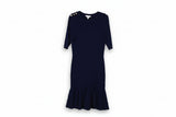 LK Bennett Navy Trumpet Maxi Dress Size M