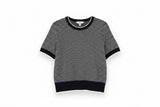 LK Bennett Navy Textured Top Size M