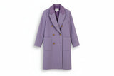 LK Bennett Purple Double-Breasted Long Coat
