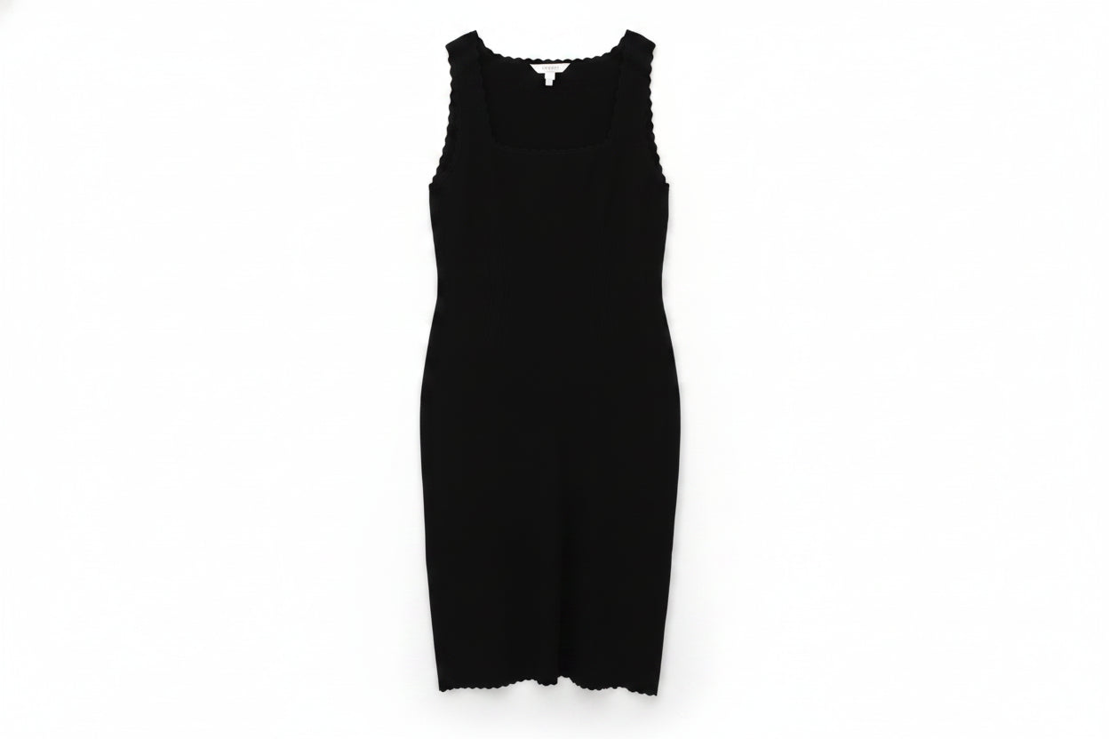 LK Bennett Black Sleek Midi Sheath Dress Size M