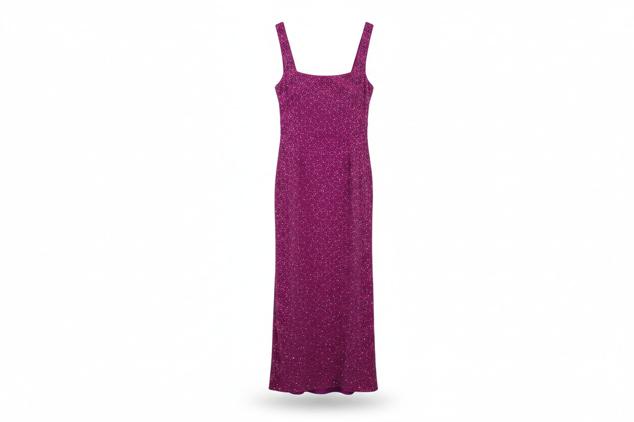 LK Bennett Purple Sequined Maxi Gown Size 16