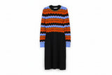 LK Bennett Black Zigzag Striped Maxi Dress
