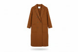 LK Bennett Brown Tailored Double-Breasted Long Coat