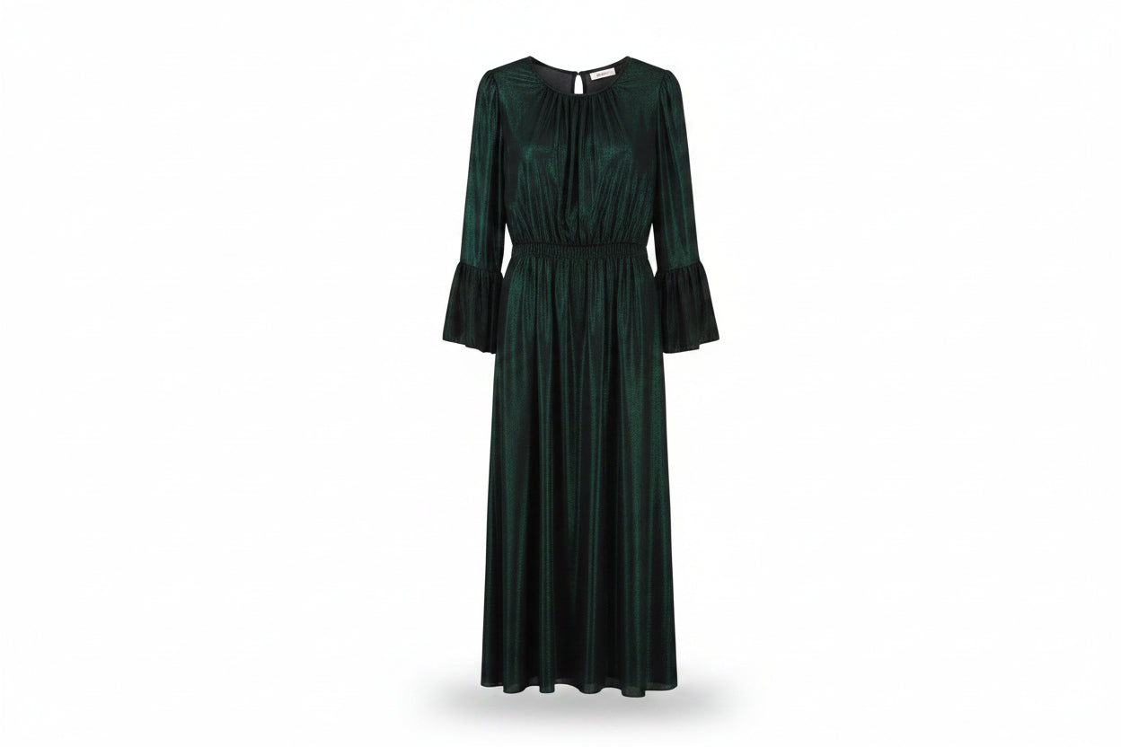 LK Bennett Green Pleated Maxi Dress
