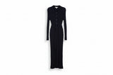 LK Bennett Navy Ribbed Maxi Shirt Dress