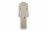 LK Bennett Beige Ribbed Maxi Shirt Dress