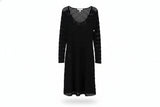 LK Bennett Black Sheer Striped Midi Dress