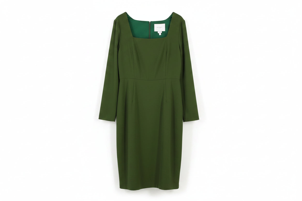 LK Bennett Green Tailored Midi Dress Size 16