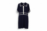 LK Bennett Navy Sailor-Inspired Maxi Shirt Dress