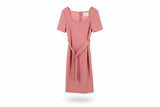 LK Bennett Pink Belted Sheath Maxi Dress Size 14