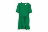 LK Bennett Green Belted Midi Sheath Dress Size 16
