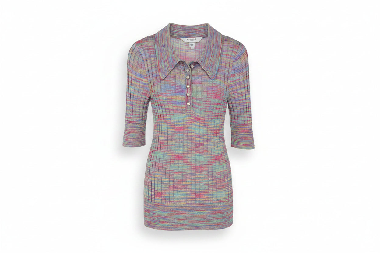 LK Bennett Multicolour Ribbed Polo Dress Size XS