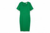 LK Bennett Green Draped Cowl Maxi Dress Size 14
