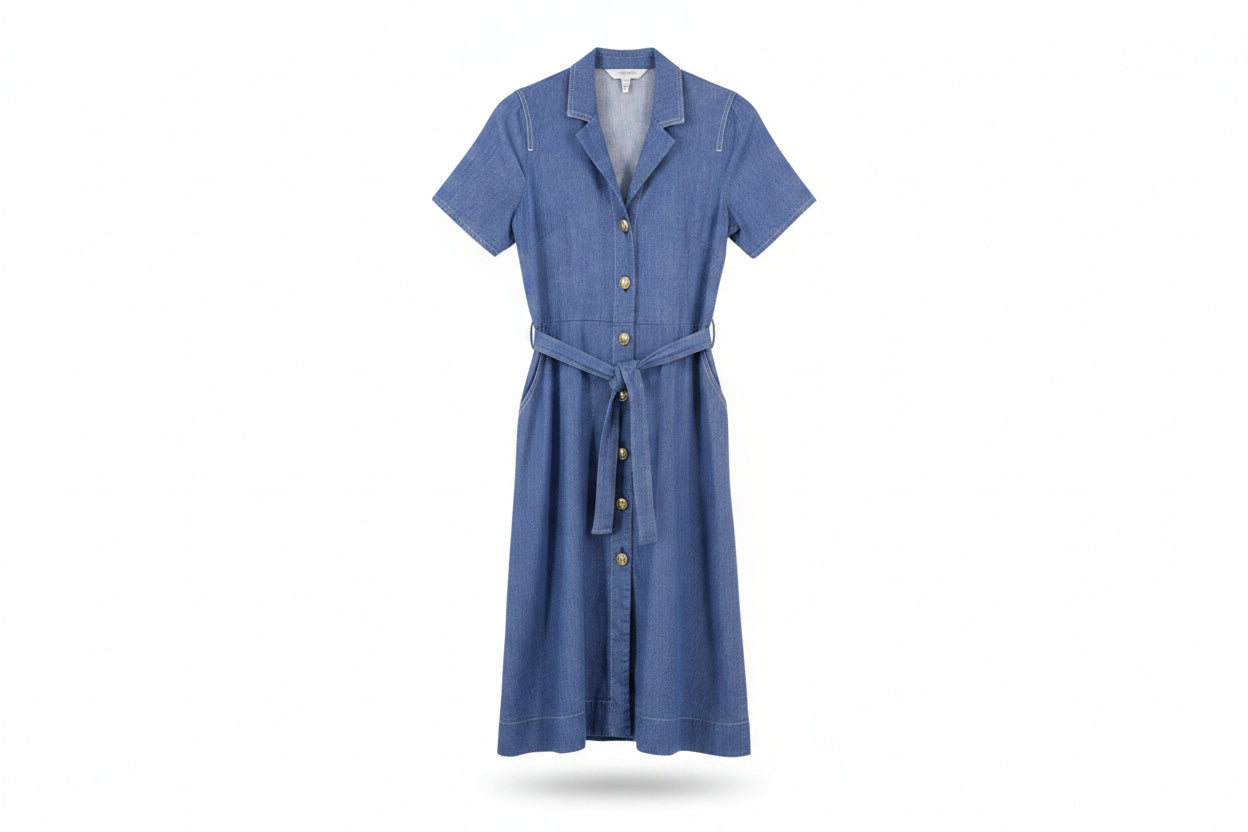 LK Bennett Blue Maxi Shirt Dress