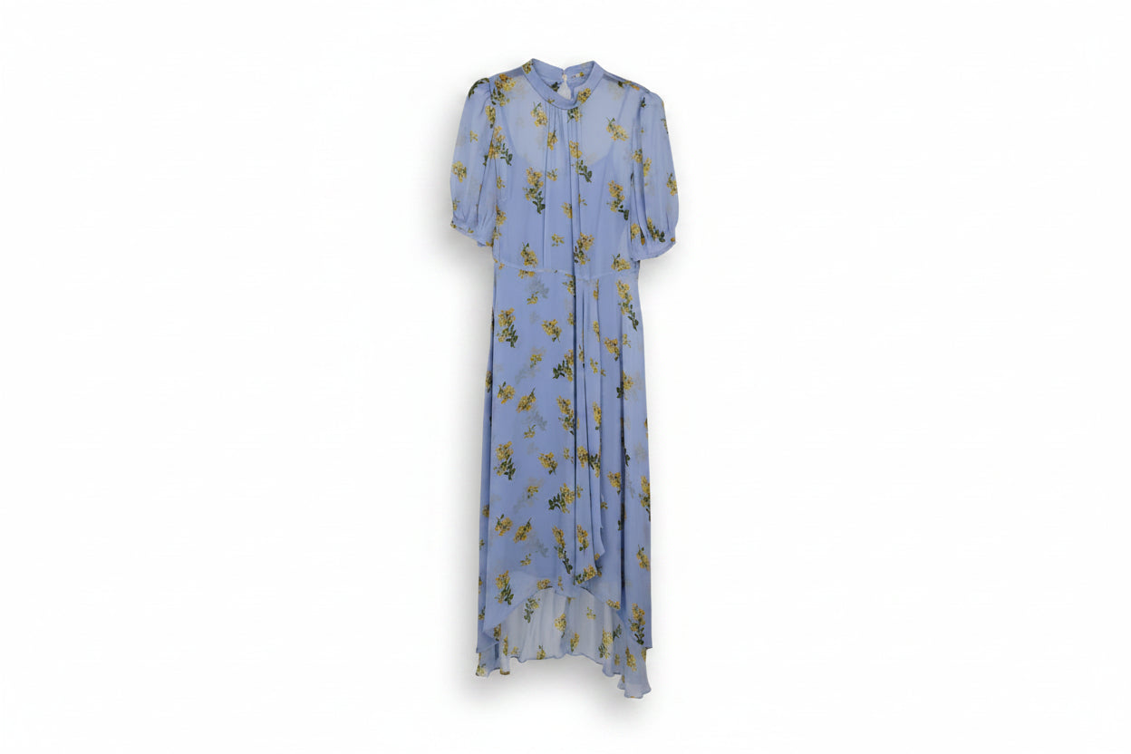LK Bennett Blue Floral Maxi Shirt Dress Size 10