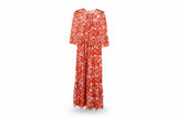 LK Bennett Red Flowy Floral Maxi Dress Size 8