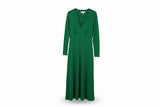 LK Bennett Green Seamed Flared Maxi Dress Size 8