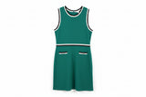 LK Bennett Green A-line Contrast Trim Midi Dress Size L