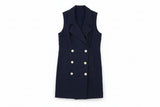 LK Bennett Navy Tailored Double-Breasted Maxi Dress Size 14
