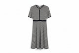 LK Bennett Navy Striped A-line Maxi Dress