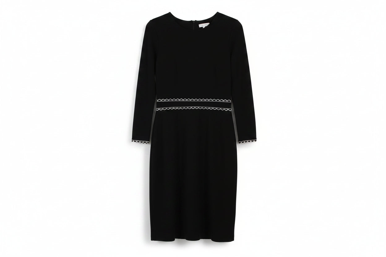 LK Bennett Black Tailored Sheath Midi Dress Size 8