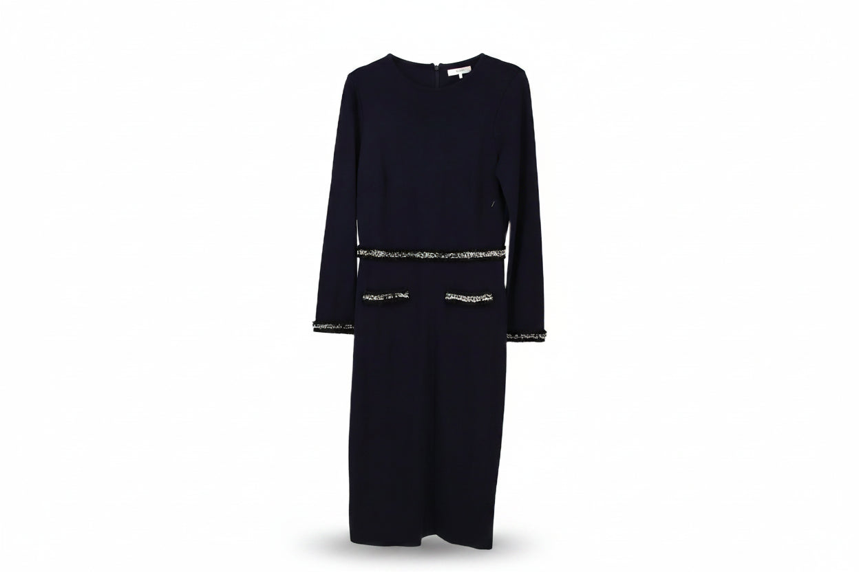LK Bennett Navy Trimmed Maxi Dress