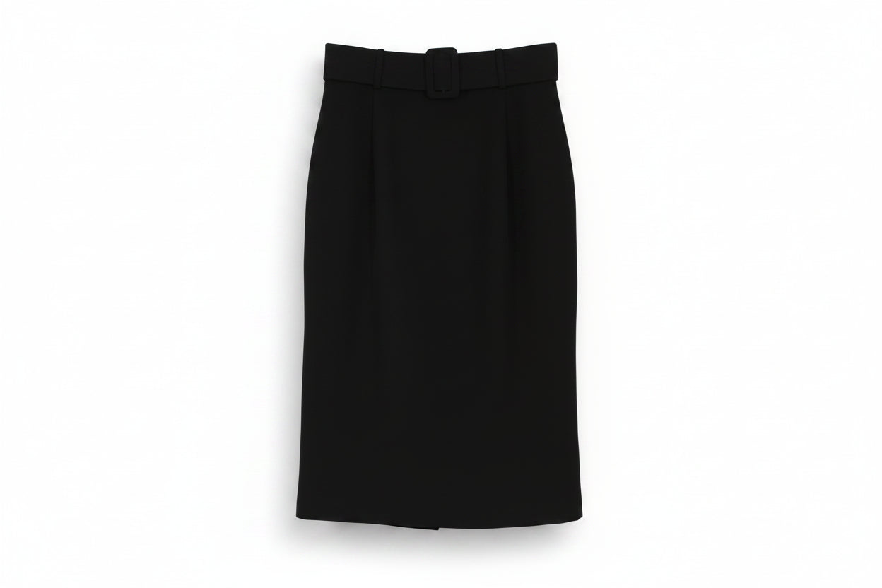 LK Bennett Black Belted Tailored Maxi Skirt Size 10
