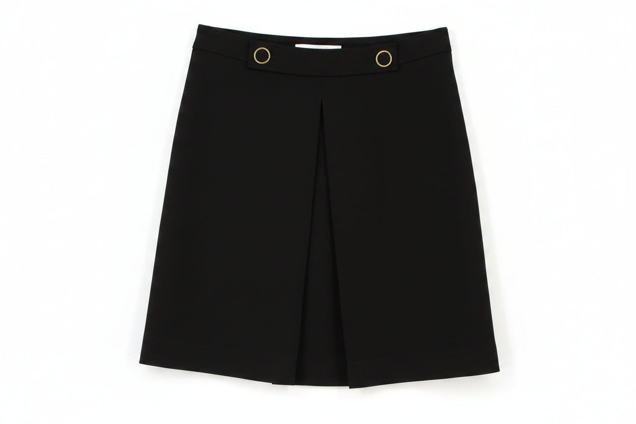 LK Bennett Black Pleated Knee-Length Skirt