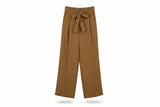 LK Bennett Brown Pinstriped Paperbag Trousers Size 8