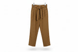 LK Bennett Brown Pleated Wide-Leg Trousers Size 16