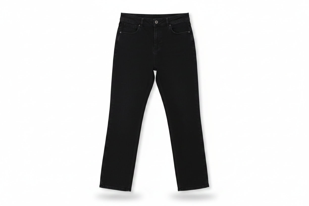 LK Bennett Black High-Rise Straight Jeans