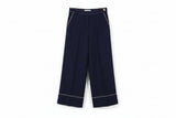 LK Bennett Navy Tailored Wide-Leg Trousers