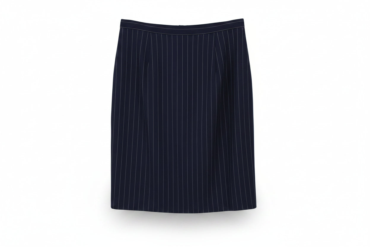 LK Bennett Navy Pinstripe Midi Pencil Skirt Size 16