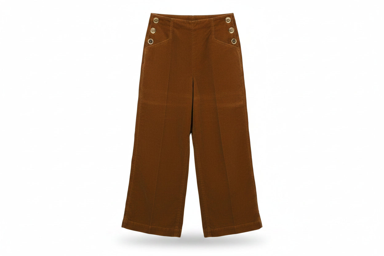 LK Bennett Brown High-Rise Wide-Leg Trousers