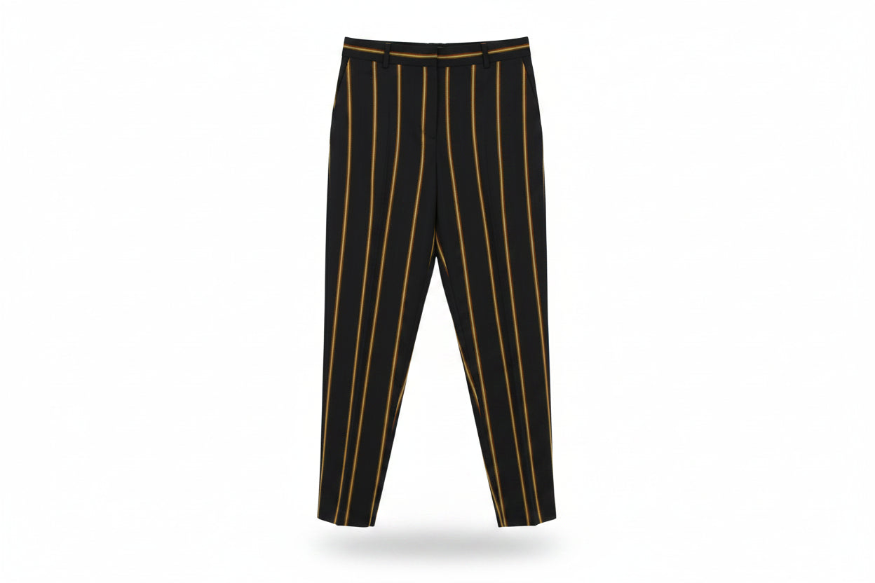 LK Bennett Black Tailored Striped Trousers
