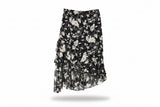 LK Bennett Black Asymmetric Tiered Midi Skirt