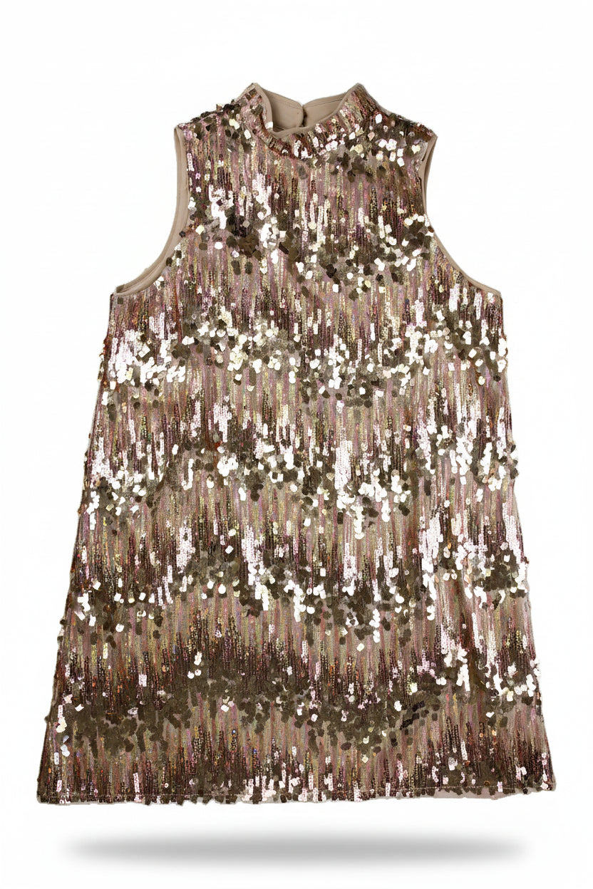 Superdry Dress Embellished Rose Gold Size 12