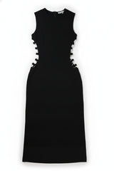 ZARA Midi Dress Cutout Sheath Black Size S