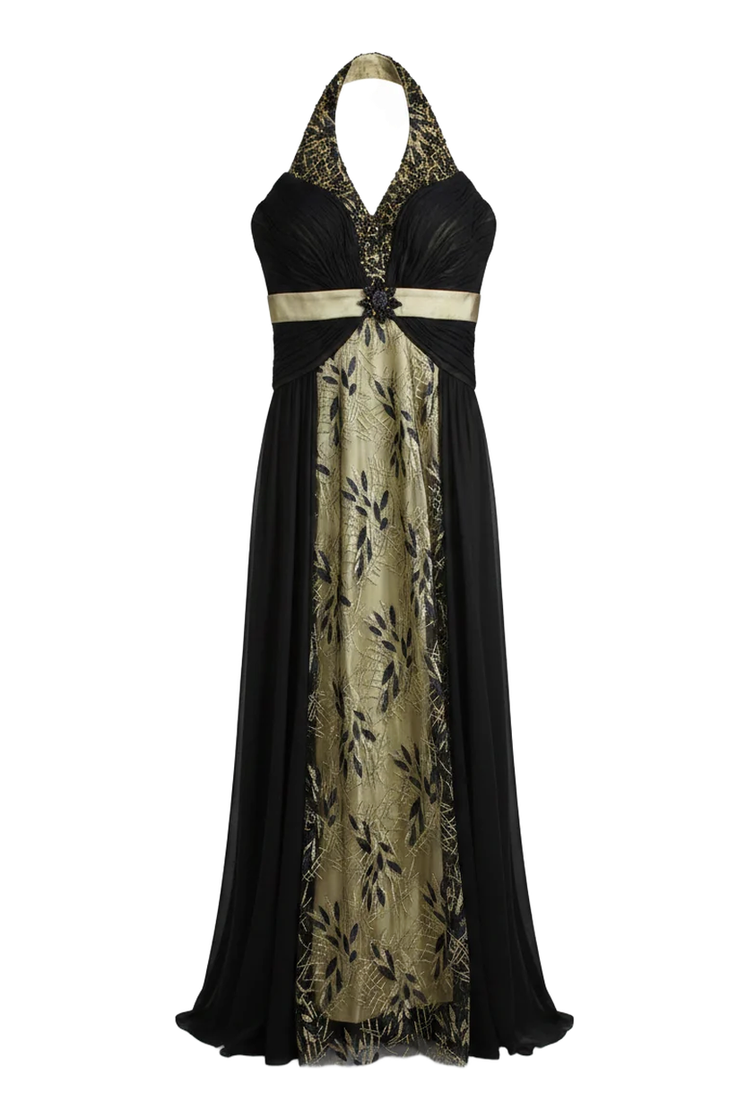 Aftershock London Midi Dress Empire Halter Black Size L