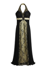 Aftershock London Midi Dress Empire Halter Black Size L