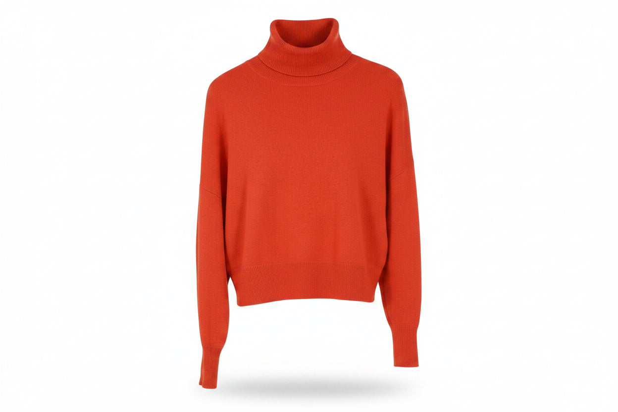 LK Bennett Red Relaxed Turtleneck Sweater