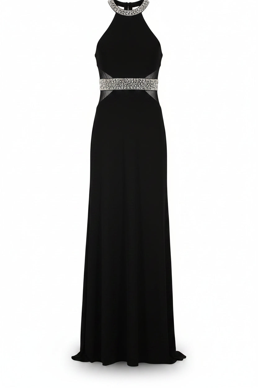 Mascara Maxi Dress Sheath Black Size 10