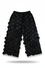 Trousers Layered Applique Black Size XL