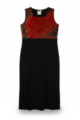 R&K Originals Midi Dress Shift Black Size 8 Petite