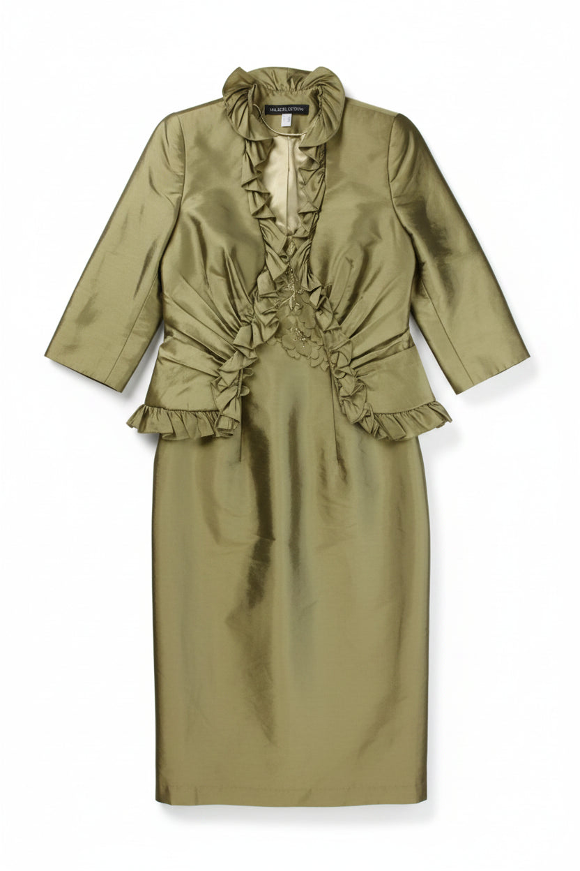 VM Collection Midi Dress Sheath Green Size 8