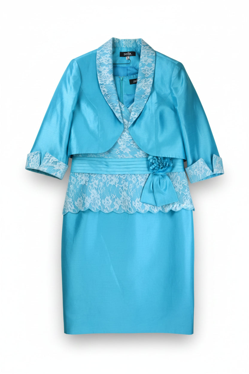 Zeila Collection Dress Peplum Blue UK size 20